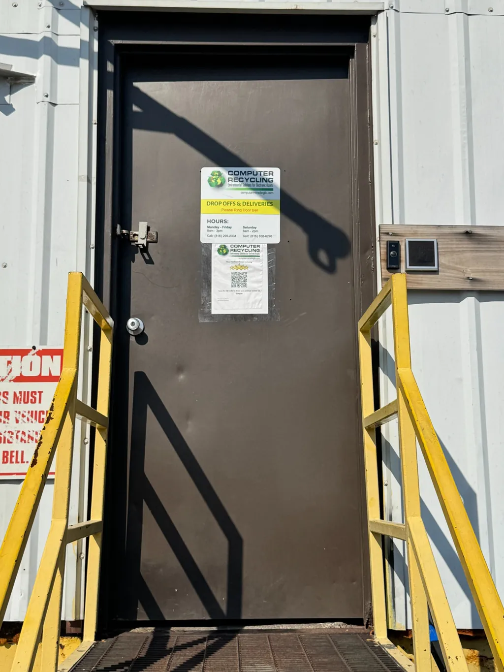 Ring the doorbell at the dock door if no one is outside